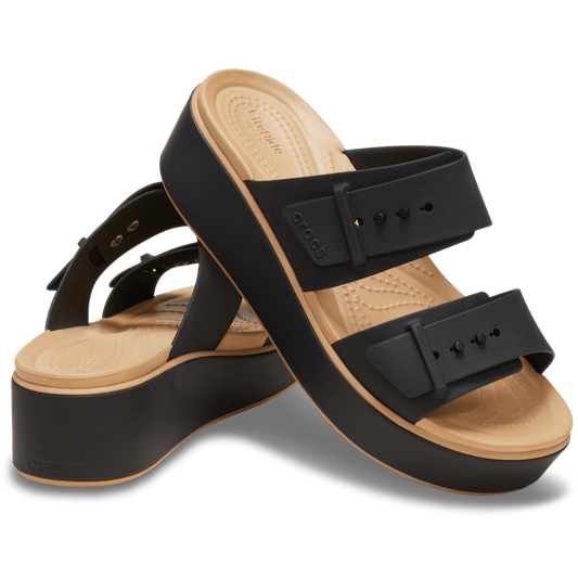Brooklyn Buckle Low Wedge Matte Wrap Sandal - US 3733