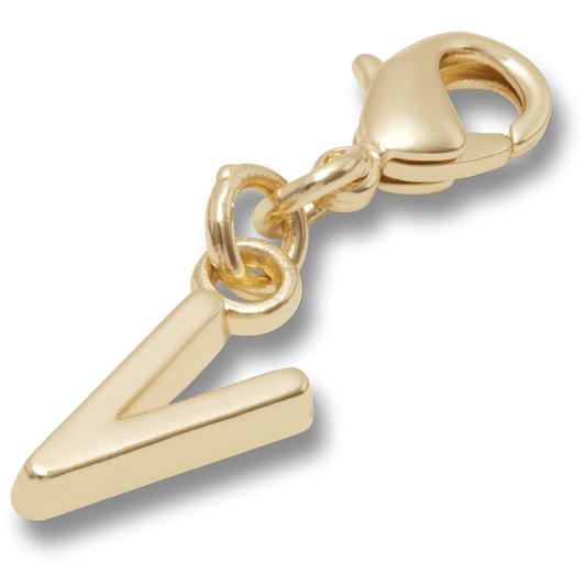 Gold Letter V Charm - US 8595
