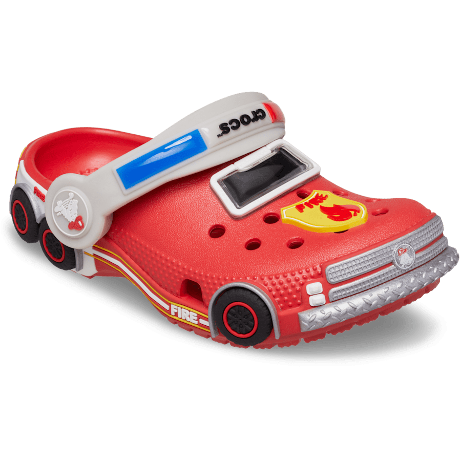 Toddler Classic IAM Fire Truck Lights Backstrap Clog - US 6304