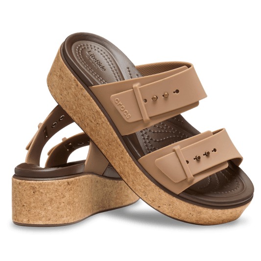 Brooklyn Buckle Low Wedge Cork Sandal - US 8179