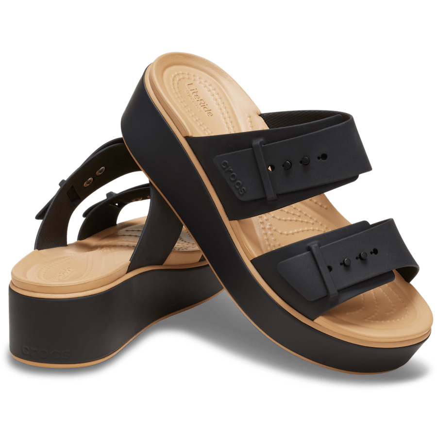 Brooklyn Buckle Low Wedge Matte Wrap Sandal - US 3733