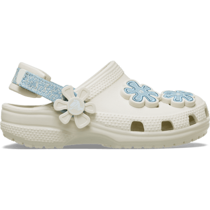 Toddler Classic Denim Flower Adjustable Backstrap Clog - US 2582