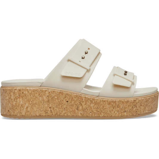 Brooklyn Buckle Low Wedge Cork Sandal - US 6451
