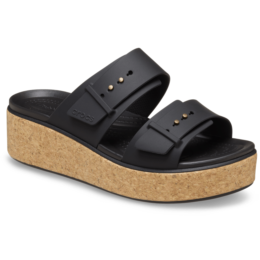 Brooklyn Buckle Low Wedge Cork Sandal - US 6062