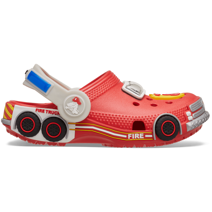 Toddler Classic IAM Fire Truck Lights Backstrap Clog - US 6304
