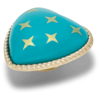 Turquoise and Gold Heart - US 8458