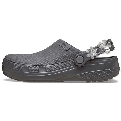 Crafted Silver Flowers Clog - US 7005
