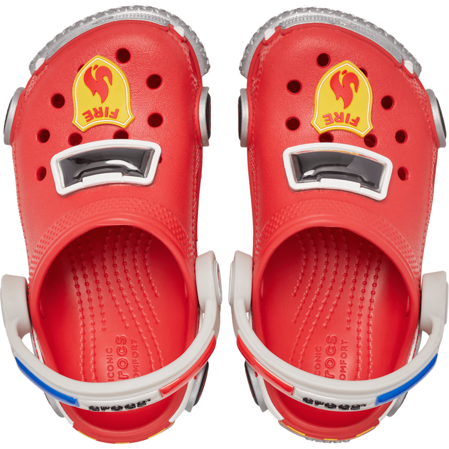 Toddler Classic IAM Fire Truck Lights Backstrap Clog - US 6304