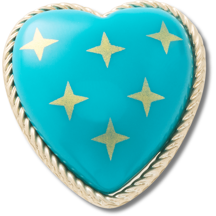 Turquoise and Gold Heart - US 8458