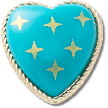 Turquoise and Gold Heart - US 8458