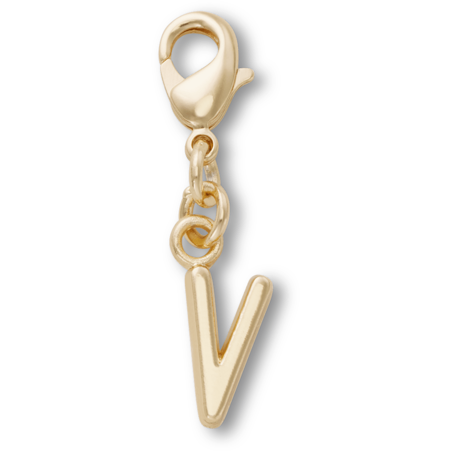 Gold Letter V Charm - US 8595