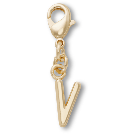 Gold Letter V Charm - US 8595