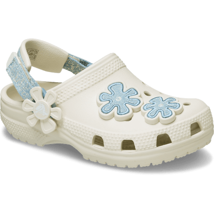 Toddler Classic Denim Flower Adjustable Backstrap Clog - US 2582