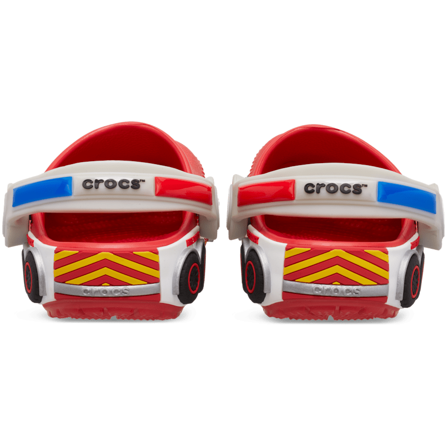 Toddler Classic IAM Fire Truck Lights Backstrap Clog - US 6304