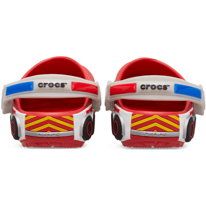 Toddler Classic IAM Fire Truck Lights Backstrap Clog - US 6304