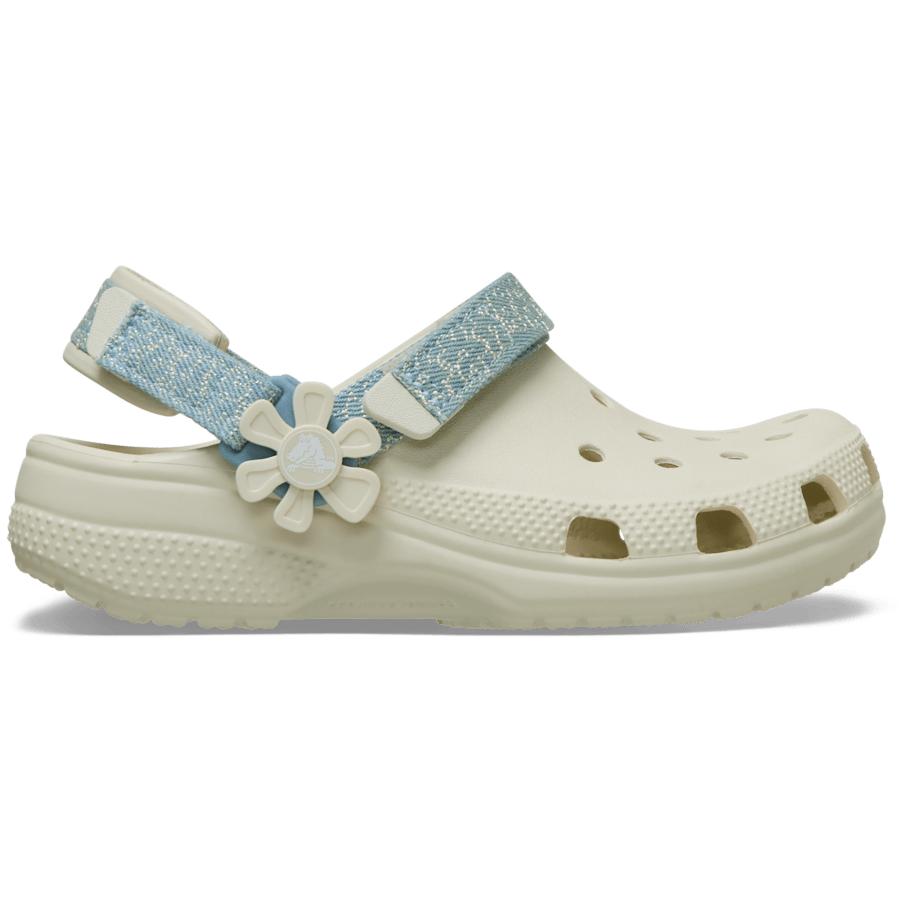 Kids’ Classic Denim Flower Adjustable Backstrap Clog - US 6760