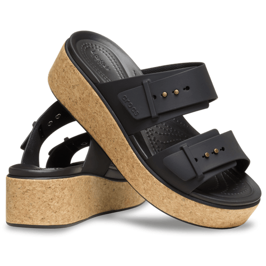 Brooklyn Buckle Low Wedge Cork Sandal - US 6062