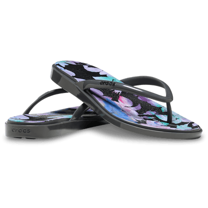Miami Round Toe Dark Floral Flip - US 1356