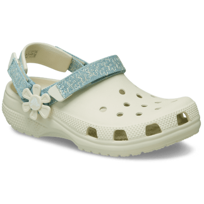 Kids’ Classic Denim Flower Adjustable Backstrap Clog - US 6760