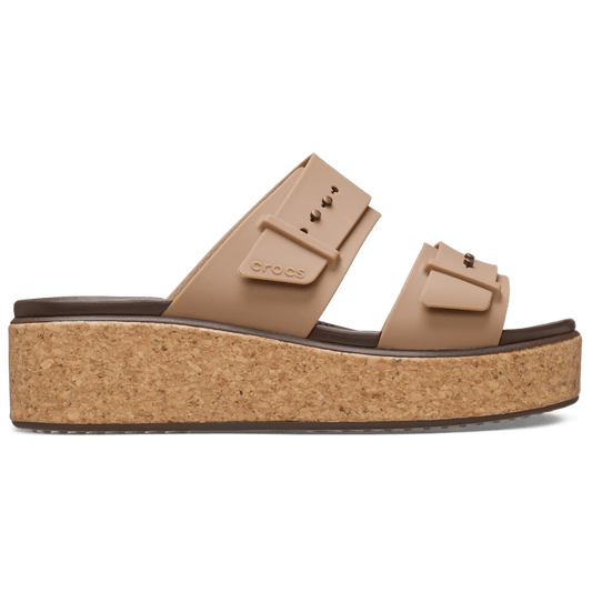 Brooklyn Buckle Low Wedge Cork Sandal - US 8179