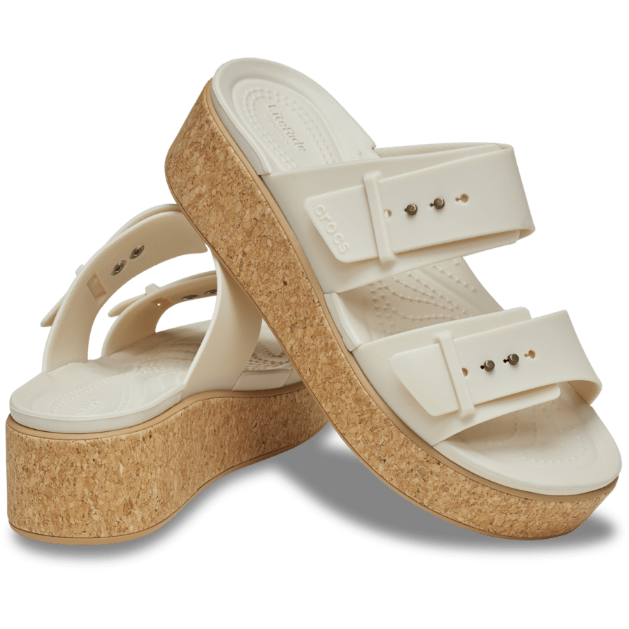 Brooklyn Buckle Low Wedge Cork Sandal - US 6451