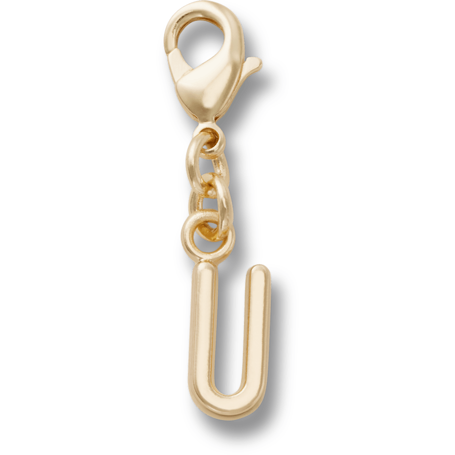 Gold Letter U Charm - US 9607