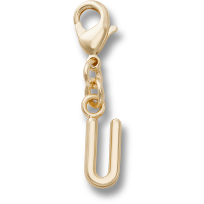 Gold Letter U Charm - US 9607