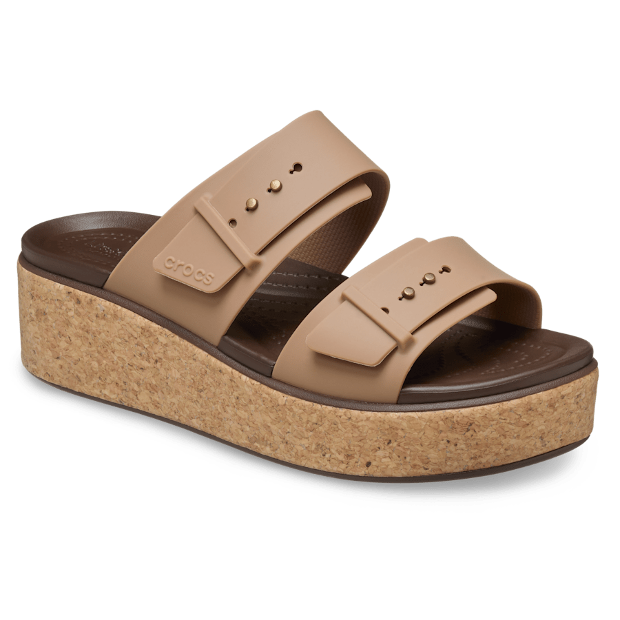 Brooklyn Buckle Low Wedge Cork Sandal - US 8179
