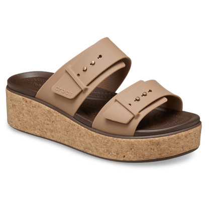 Brooklyn Buckle Low Wedge Cork Sandal - US 8179