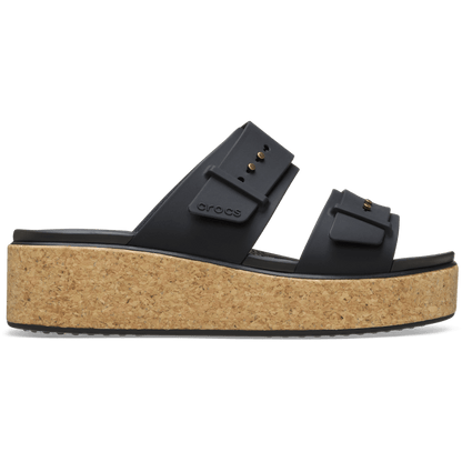 Brooklyn Buckle Low Wedge Cork Sandal - US 6062