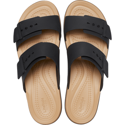 Brooklyn Buckle Low Wedge Matte Wrap Sandal - US 3733