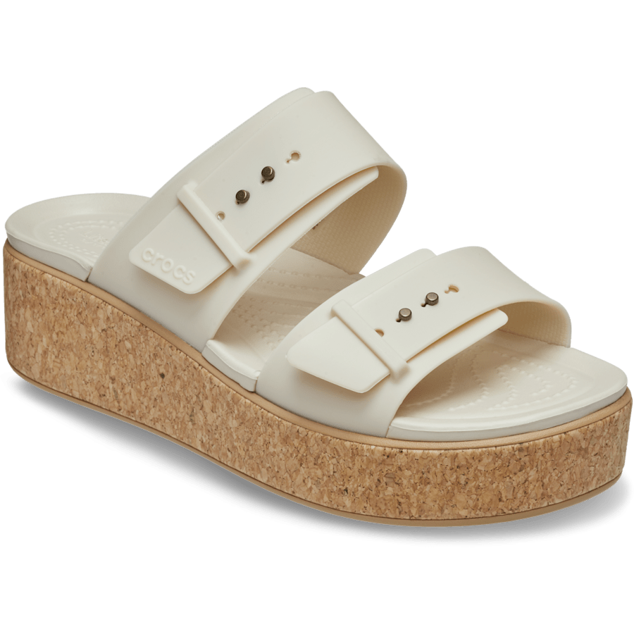 Brooklyn Buckle Low Wedge Cork Sandal - US 6451