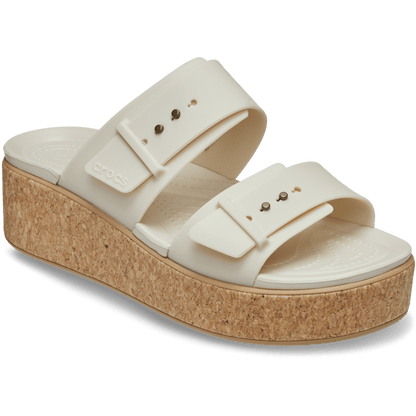 Brooklyn Buckle Low Wedge Cork Sandal - US 6451