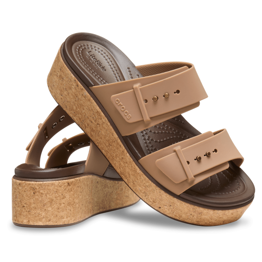 Brooklyn Buckle Low Wedge Cork Sandal - US 8179