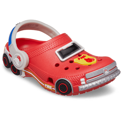 Toddler Classic IAM Fire Truck Lights Backstrap Clog - US 6304